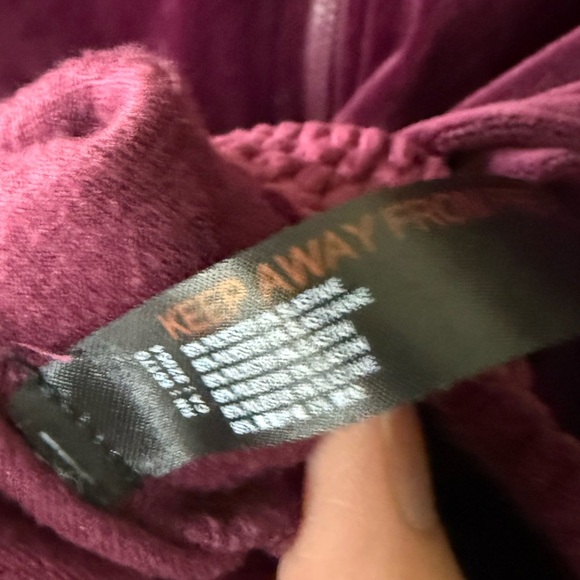 Anthropologie|Burgundy Velour Tracksuit,two piece matching set•••Small/Medium - Picture 11 of 16